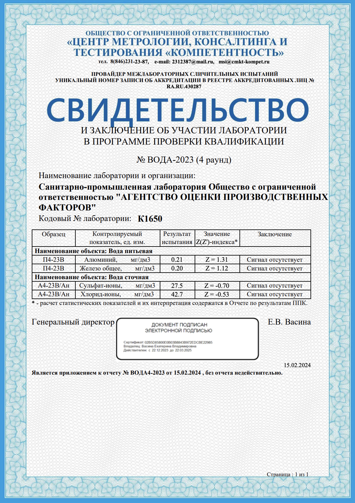 Свидетельство об участии в МСИ 4 раунд 2023